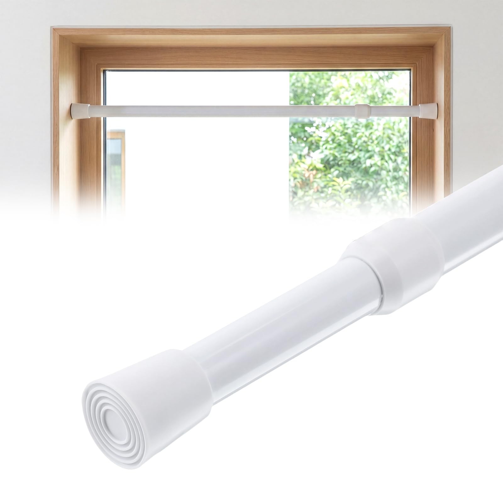 Slider Door Security Bar, Diameter 1.2 Inch Sliding Lock Bar 16-28 White
