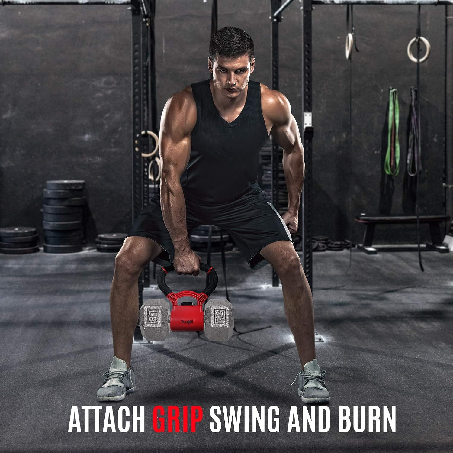 Kettlebells Grip, Dumbbell Grip Handle, Convert Dumbbells into Kettlebell for Ho