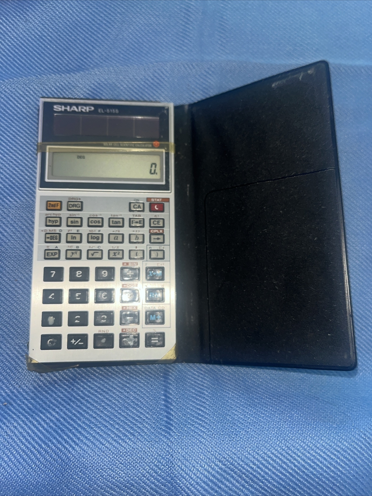 Vintage 1982 Sharp EL-515S Solar Pocket Scientific Calculator w Case