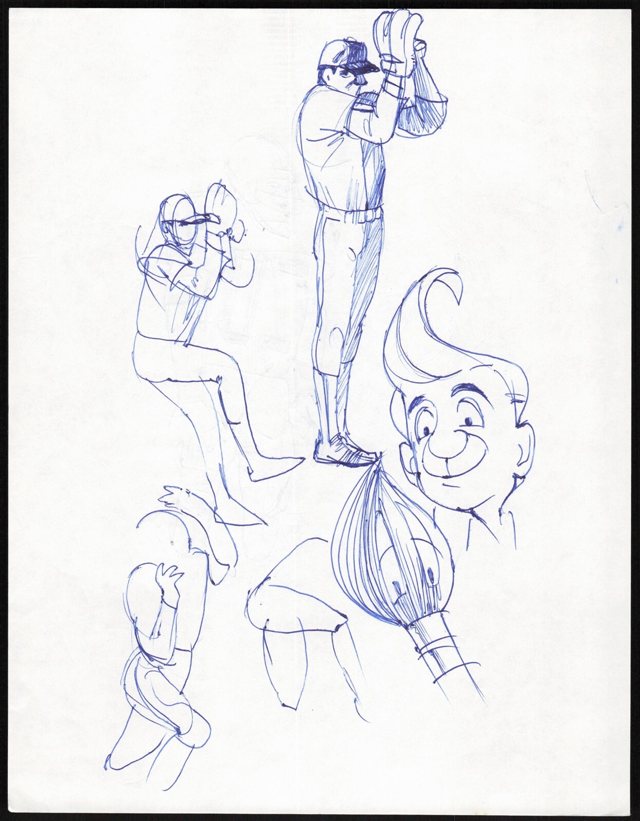 Craig Kemplin Original Sketch Drawing Art Athletes & Characters 8.5 x 10.5" AA16
