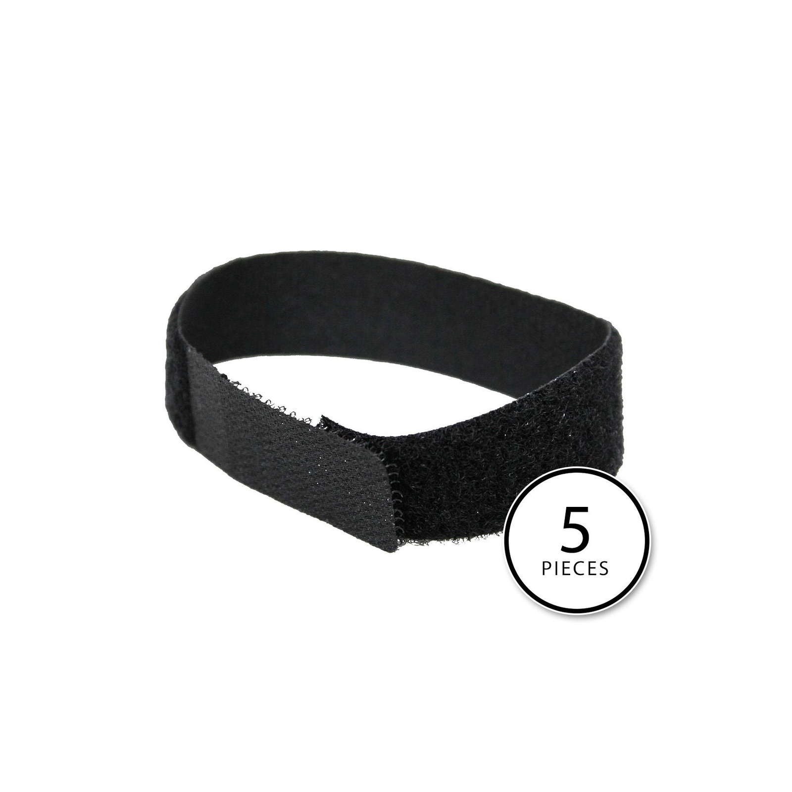 5-pack Black Alesis Hook & Loop Cable Tie Down Straps Cord Wire Orgranization