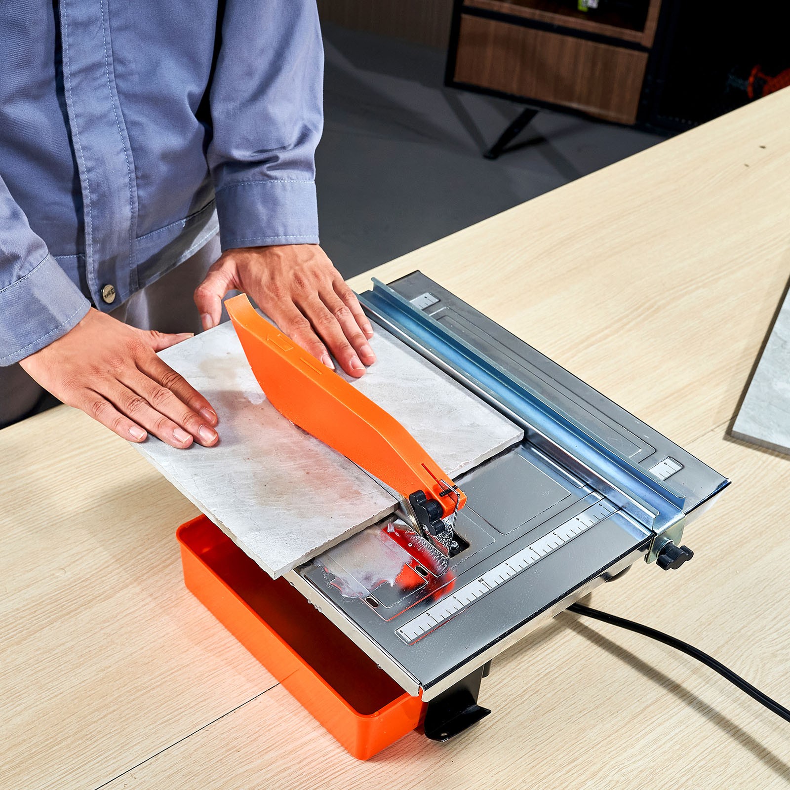 VEVOR Wet Tile Saw Tile Cutter 7-inch 65Mn Steel Blade 3500 RPM Induction Motor