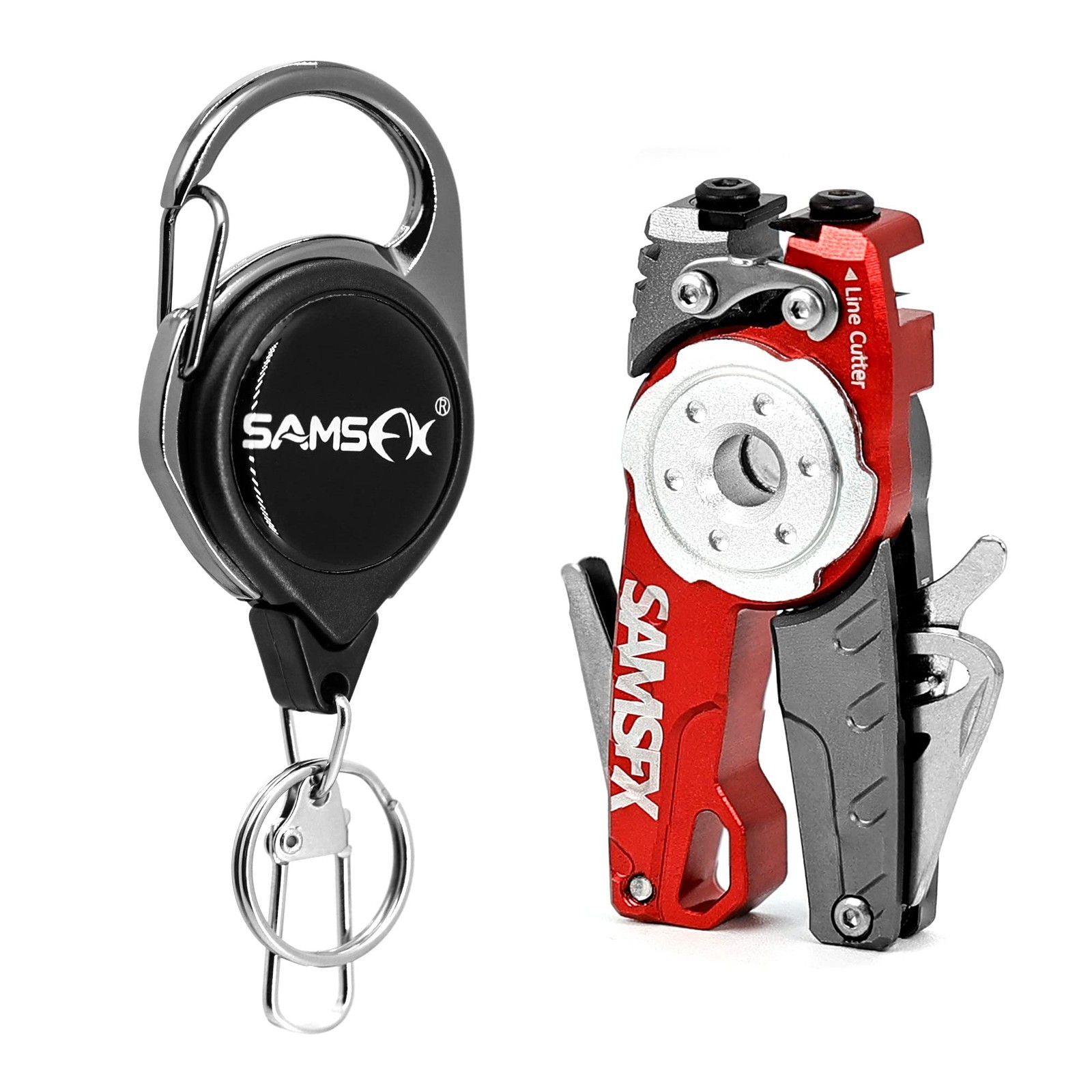 SAMSFX Fishing Tungsten Line Cutter with Zinger Retractors, Fishing Pliers Cu...