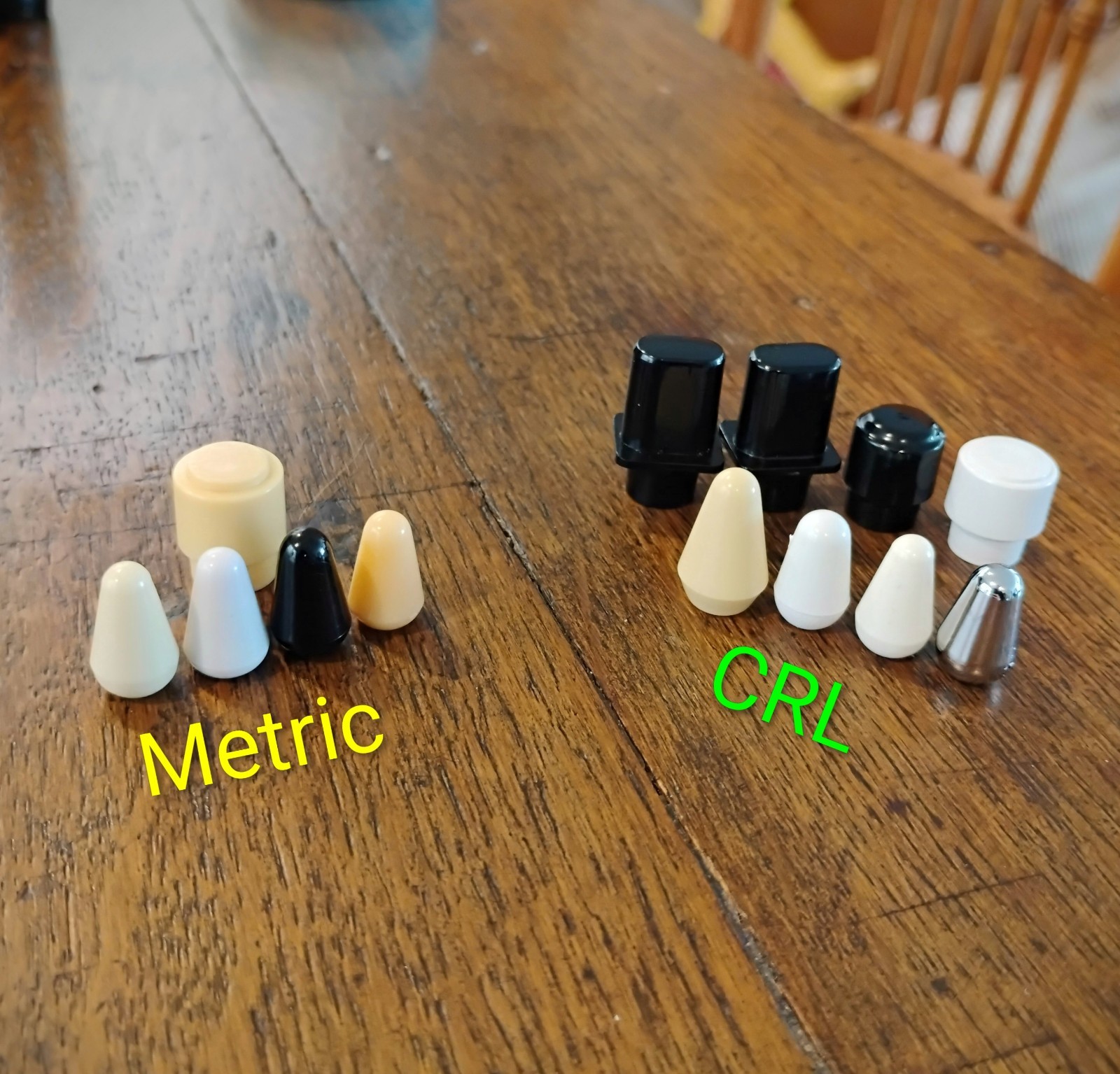 Stratocaster Telecaster Tip/Knob Lot Of 13, CRL Metric