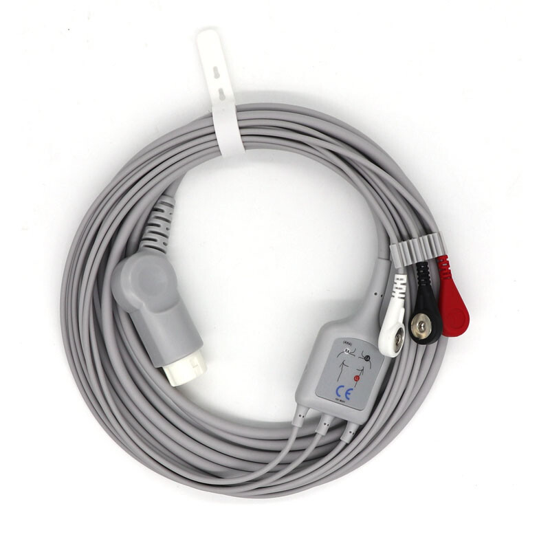 12pin Fit for Philips Heartstart/Agilent  Medical ECG Cable Standard snap 3M