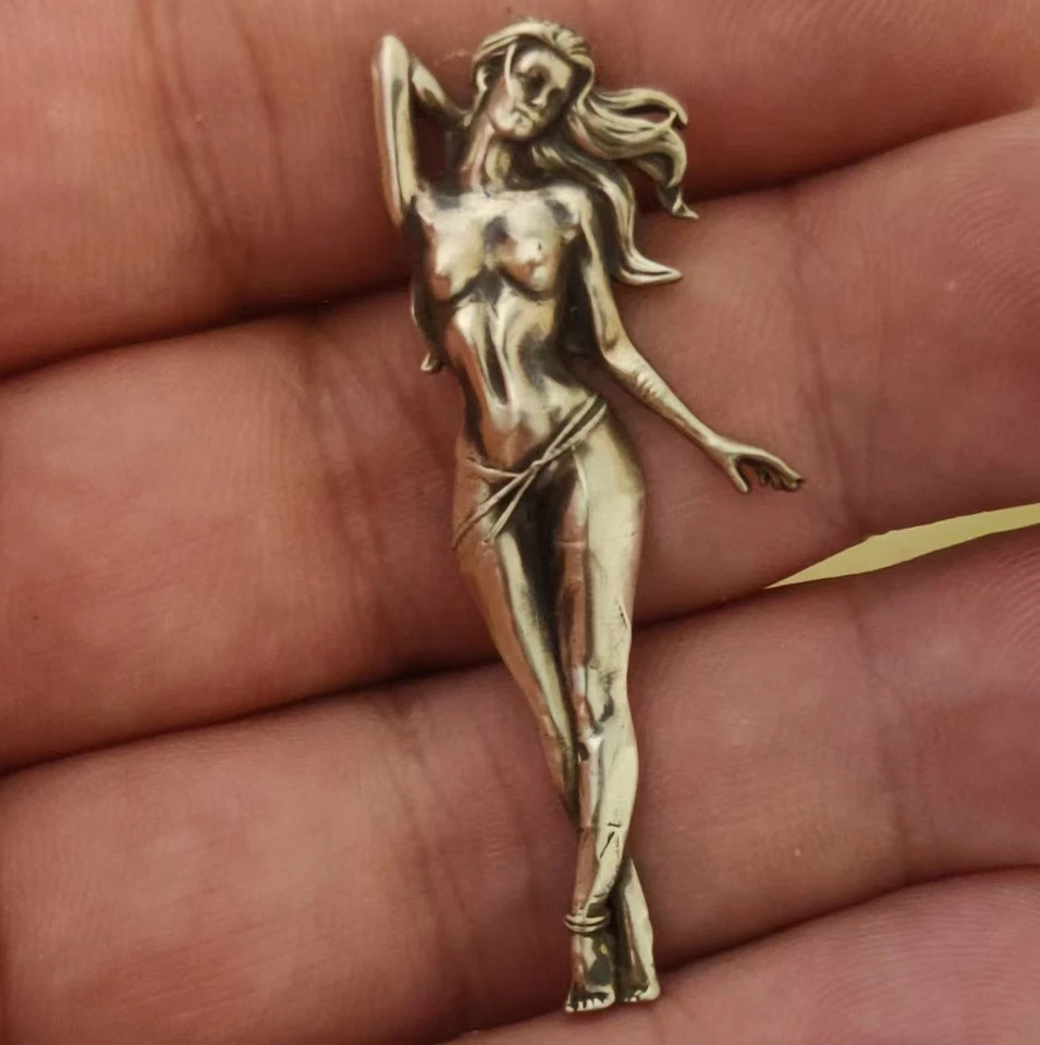 1 piece Brass Sexy and charming girl Statue badge DIY sticker suitable