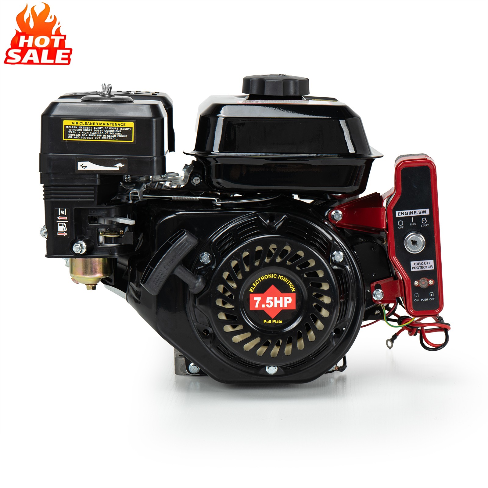 212cc 7.5 HP 4-Stroke Electric Start Horizontal Engine Go Kart Gas Engine Motor