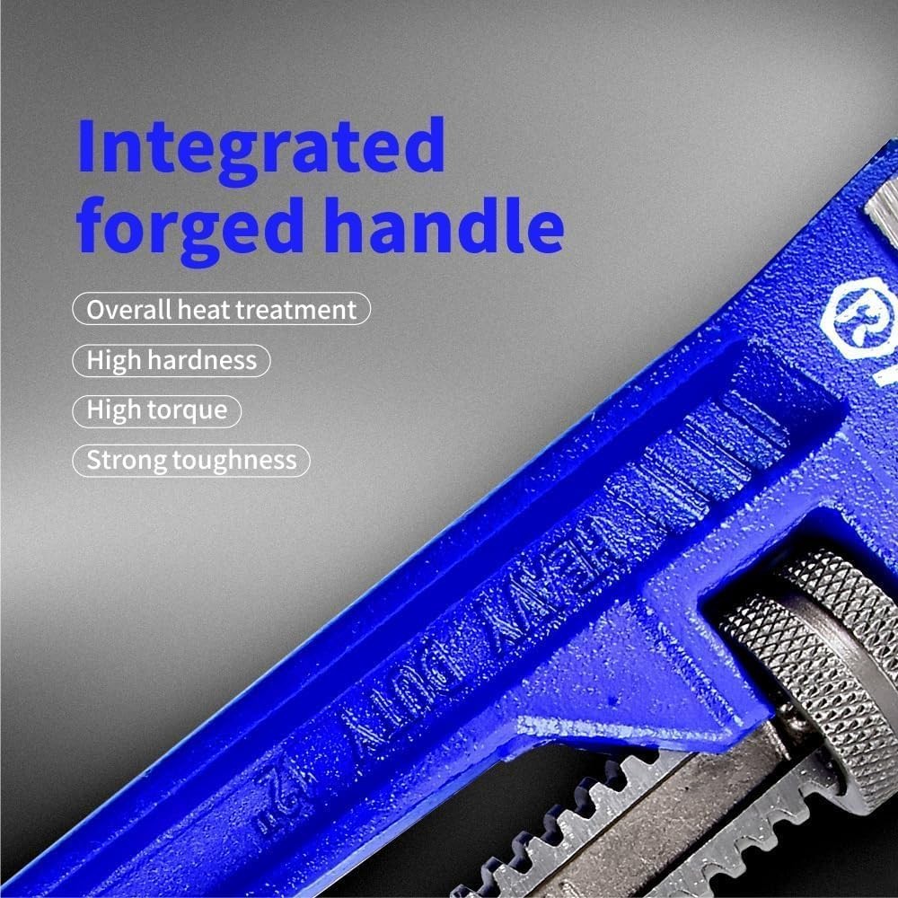 18 inch Heavy Duty Pipe Wrench - Quick-Adjust, Soft Grip Handle,Straight Jaw ...