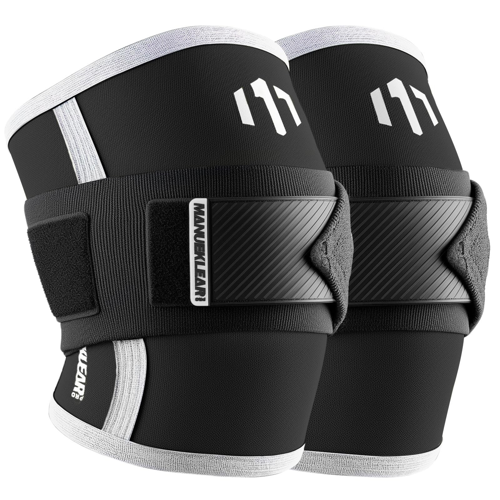 MANUEKLEAR Adjustable Compression Elbow Wraps for Weightlifting(1 Pair), Elbo...