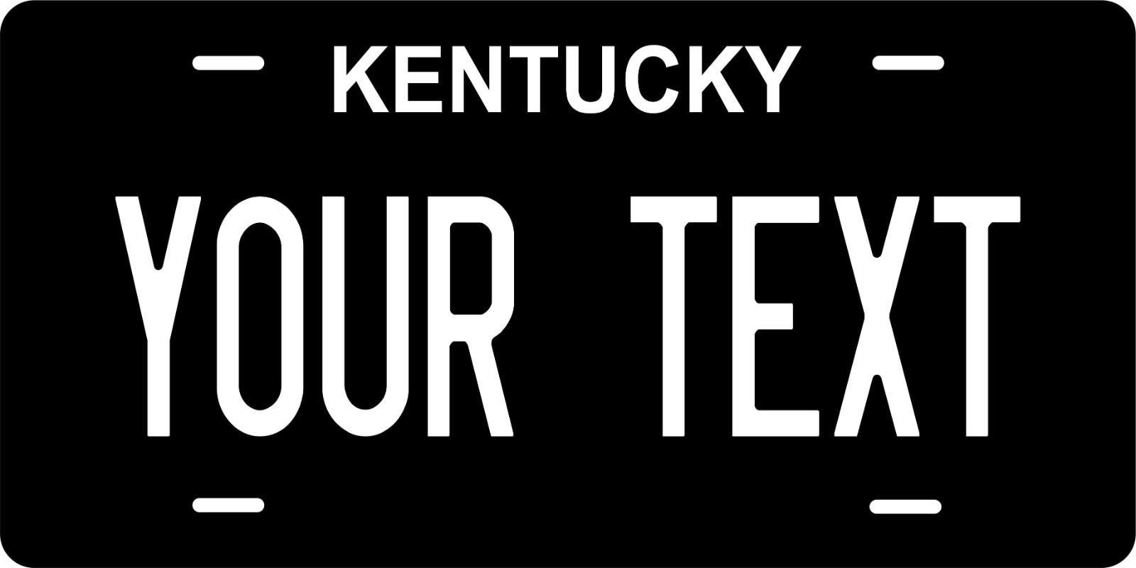 Kentucky Black  White Custom Personalized License plates Auto Bike Motorcycle