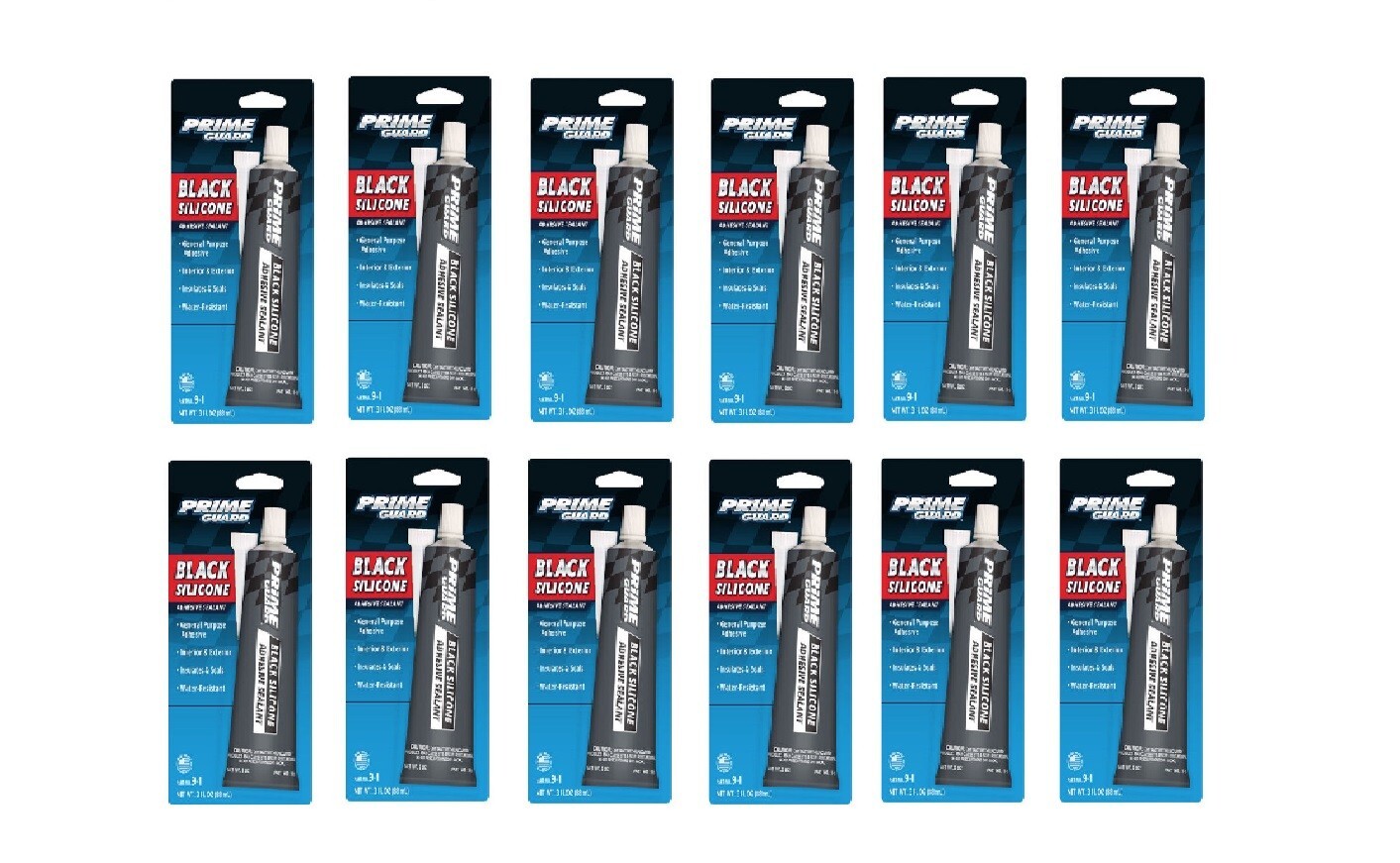 Prime Guard Black Silicone Gasket Maker 3oz #11-1 Pack Of 12 Made In USA