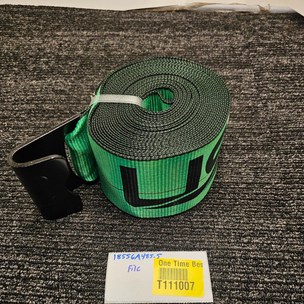 (QTY 2) USCC US CARGO CONTROL Green Strap 5400lbs Limit, break strength 16200lbs