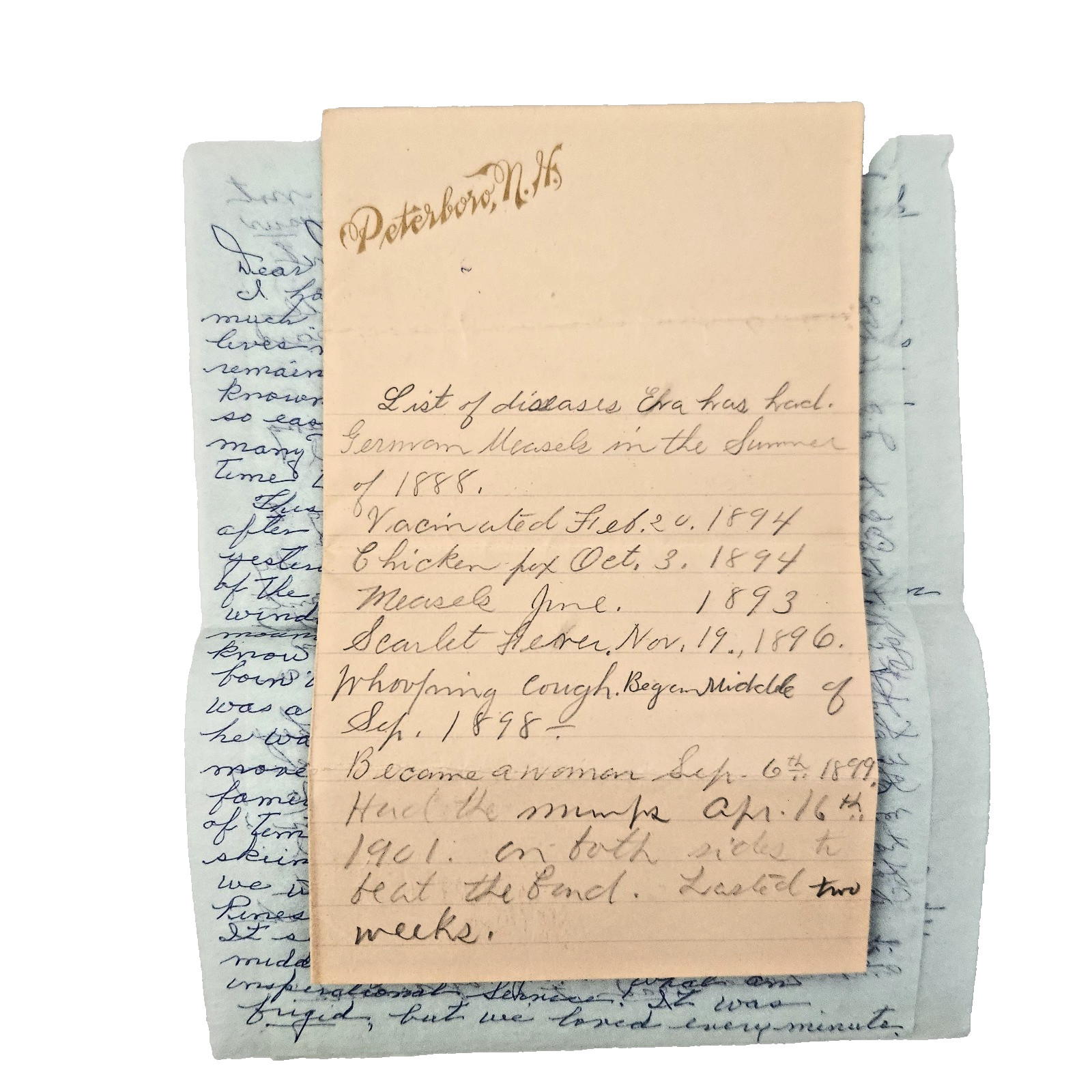 Letter List Medical Issues Vtg Antique Incest Suicide 1903 1980 Scarlet Fever VD