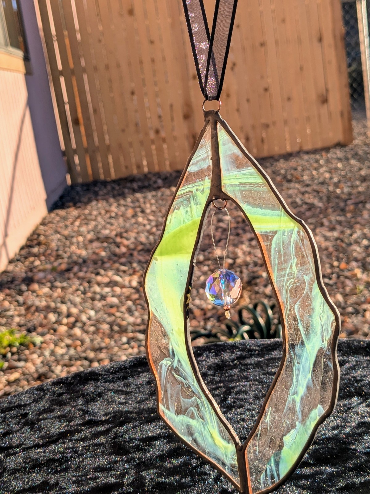 One of a Kind Beautiful Yoni Stained Glass Suncatcher