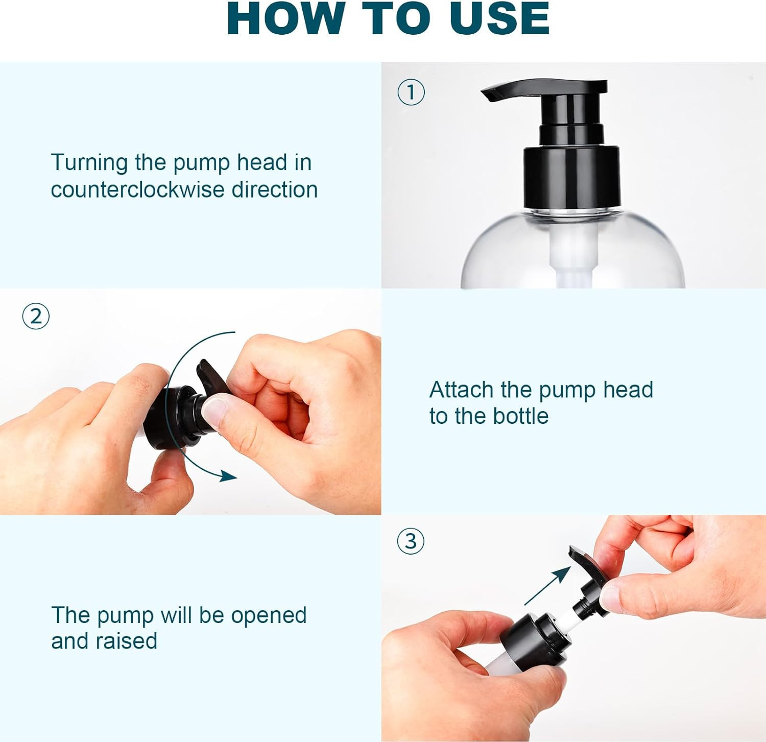 Plastic Pump Bottles Dispenser 2 Pack 10oz Clear Refillable Pump Bottle | Empty