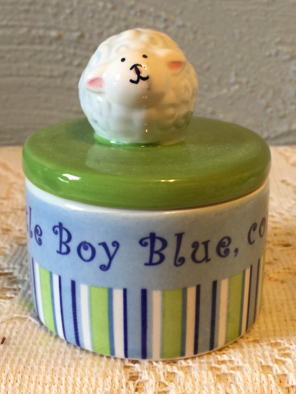 Lenox Gorham 'Little Boy Blue' Round Keepsake Box- New Item In Box