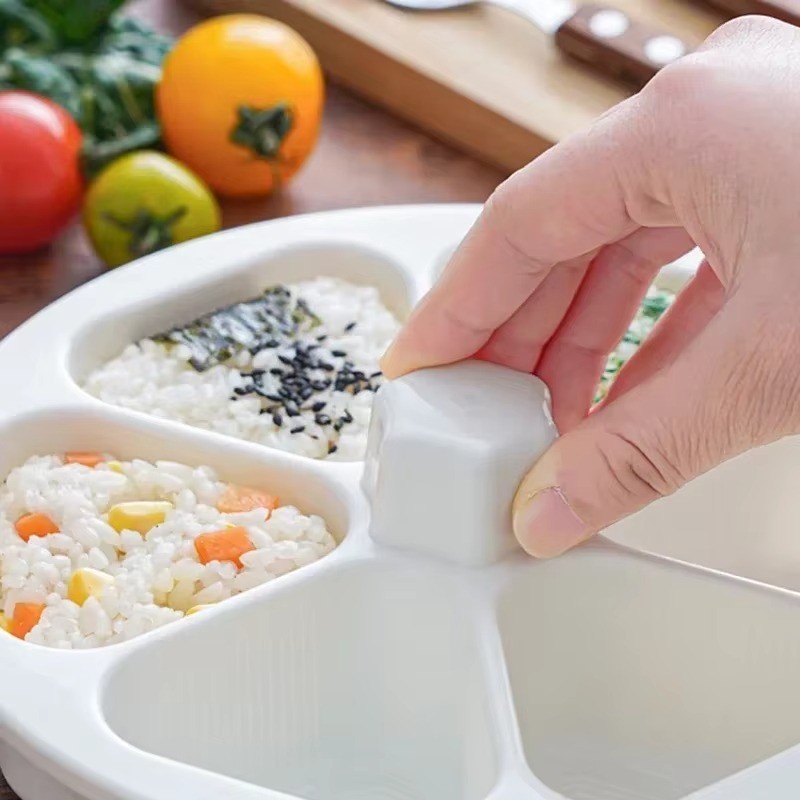 6 in 1 Onigiri Mold Multifunctional Triangle Sushi Rice Ball Maker Storage Set