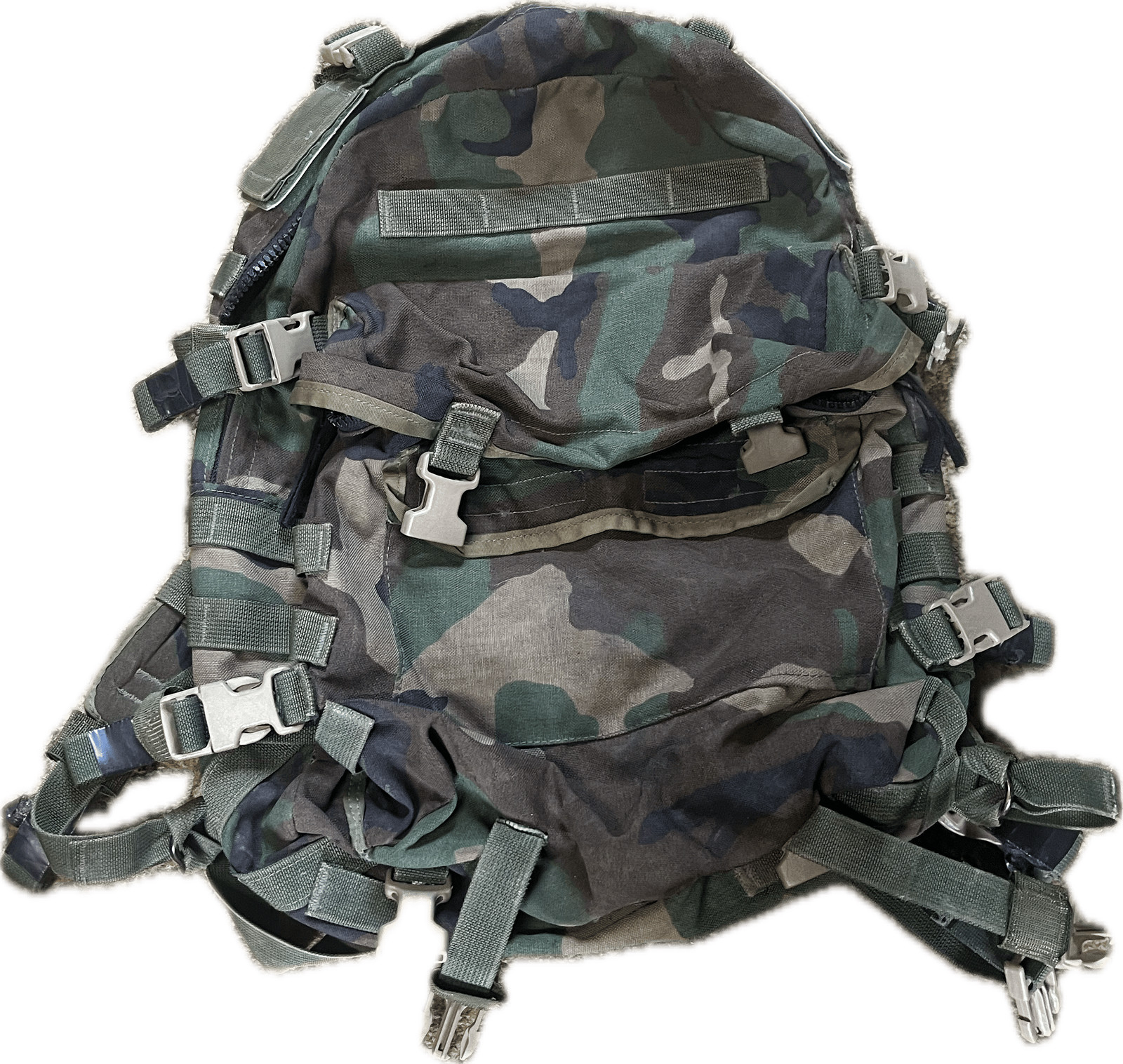 DAMAGED USGI SDS Woodland MOLLE II Large Assault Pack With Stiffener Style 4095