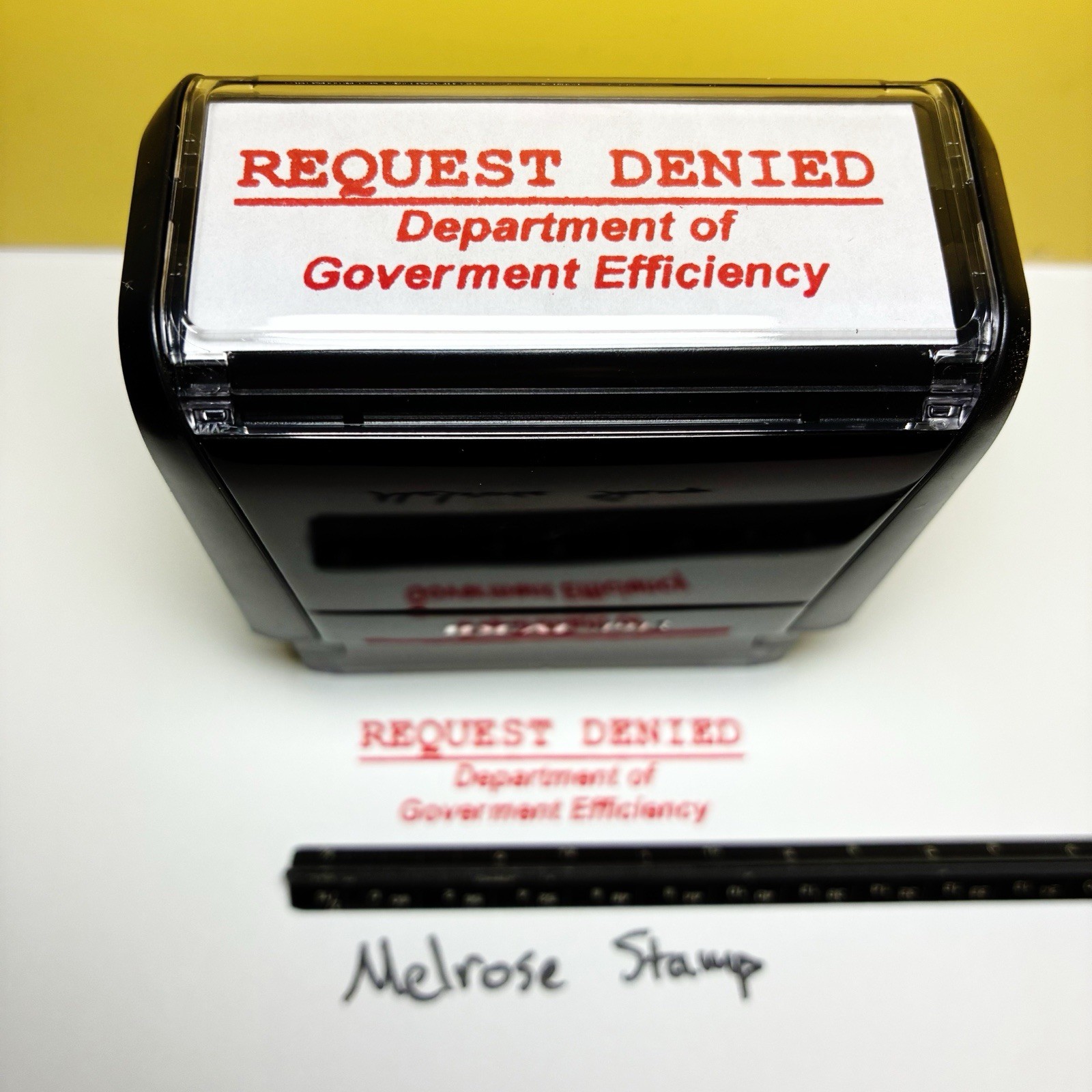 Request Denied Dept Of Government Efficiency Rubber Stamp Red Ink  Ideal 4913