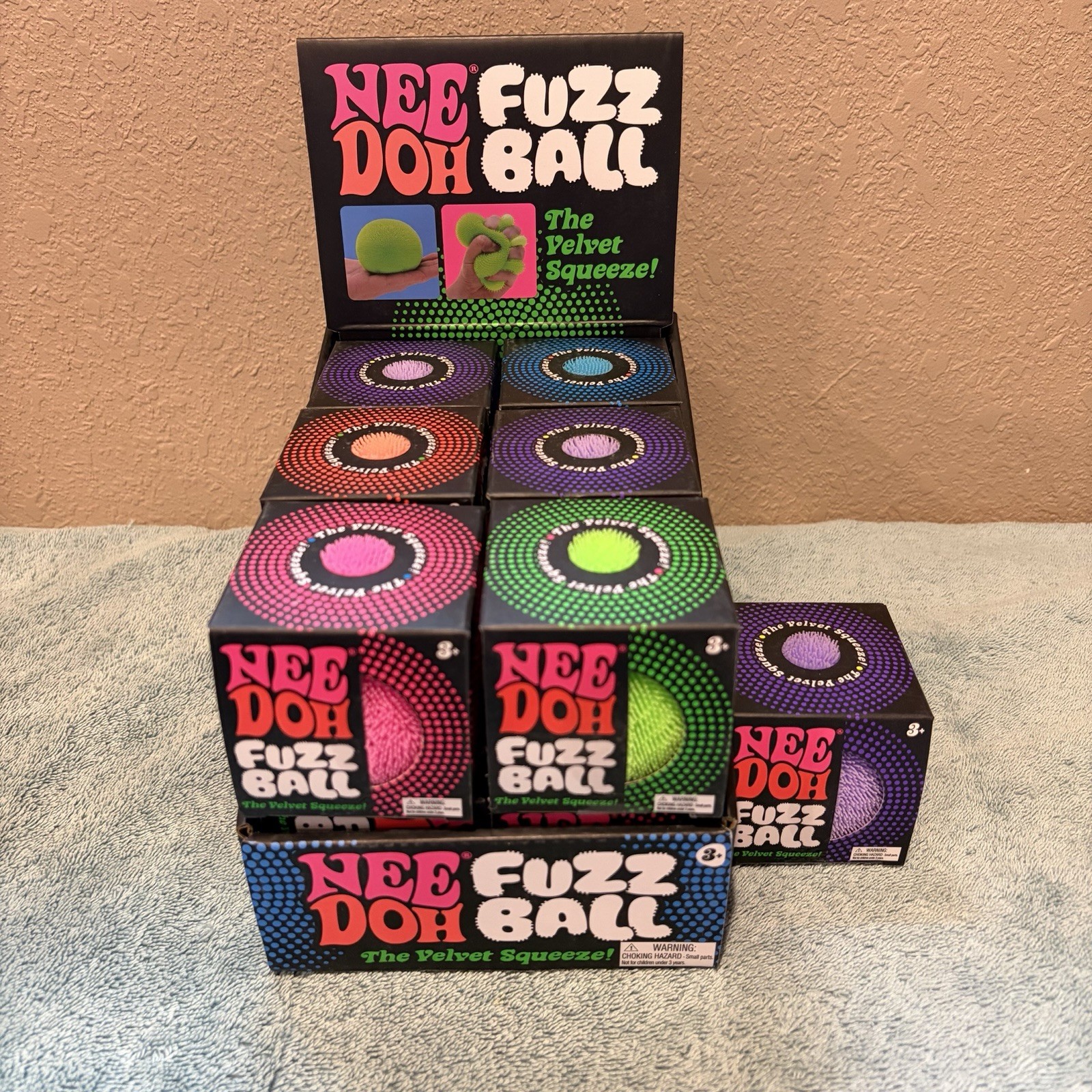 NeeDoh Fuzz Ball Velvet Squeeze Stress Ball Fidget Sensory Toy New