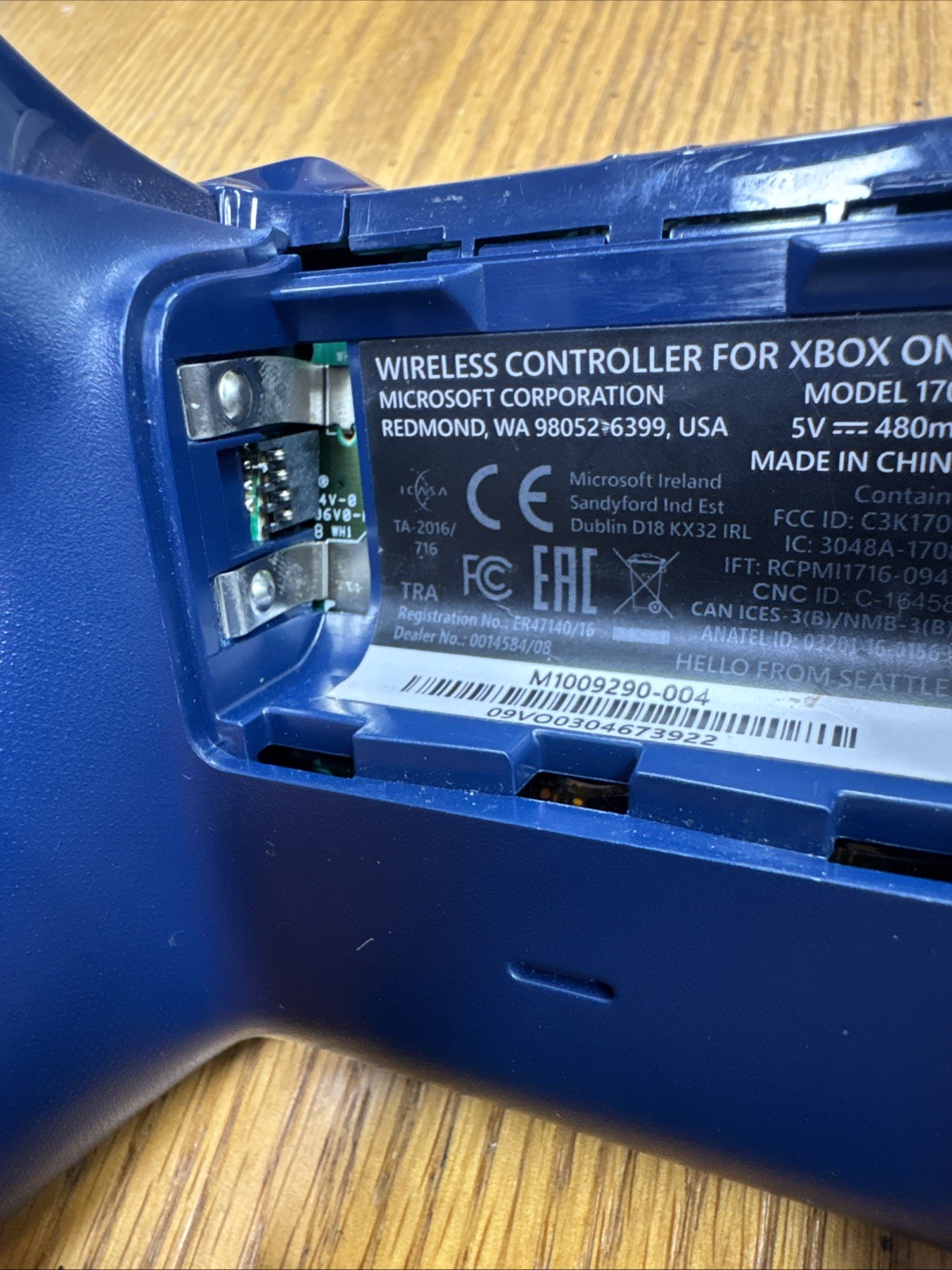 OEM Xbox One Wireless Controller Blue Model 1708 W/ Bionik Triggers Tested Works