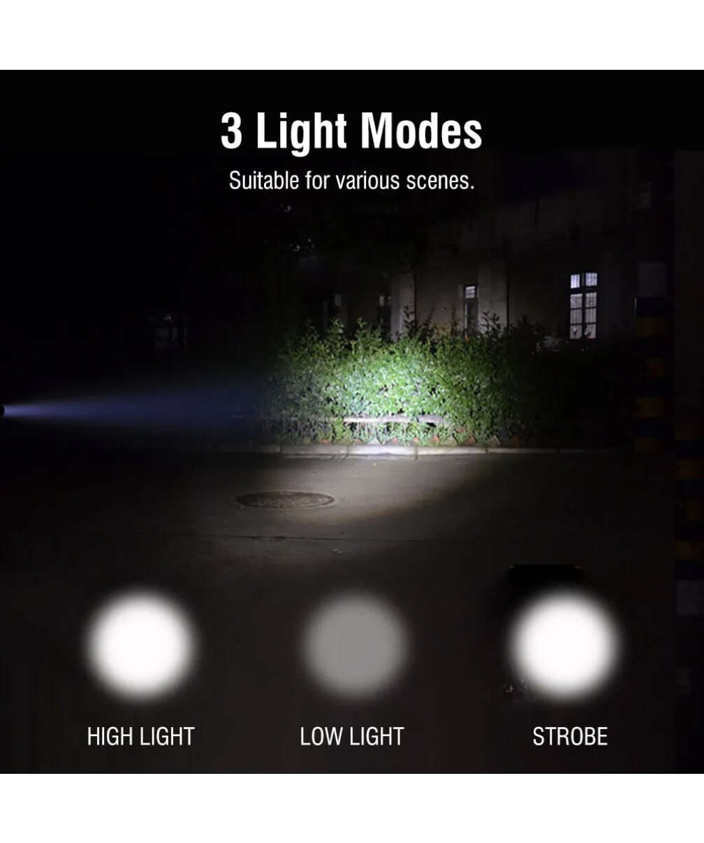 Flashlight Rechargeable Zoom Security Tactical Torch Camping Lamp