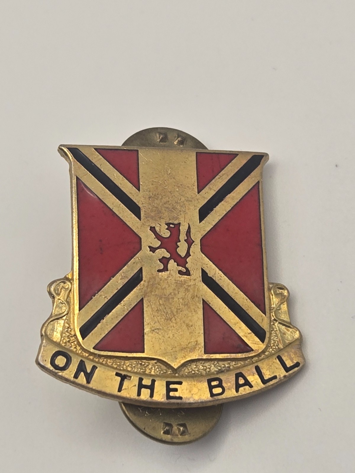 Vintage "On the Ball" Army 254th Transportation Battalion, DUI, Pin, 7M