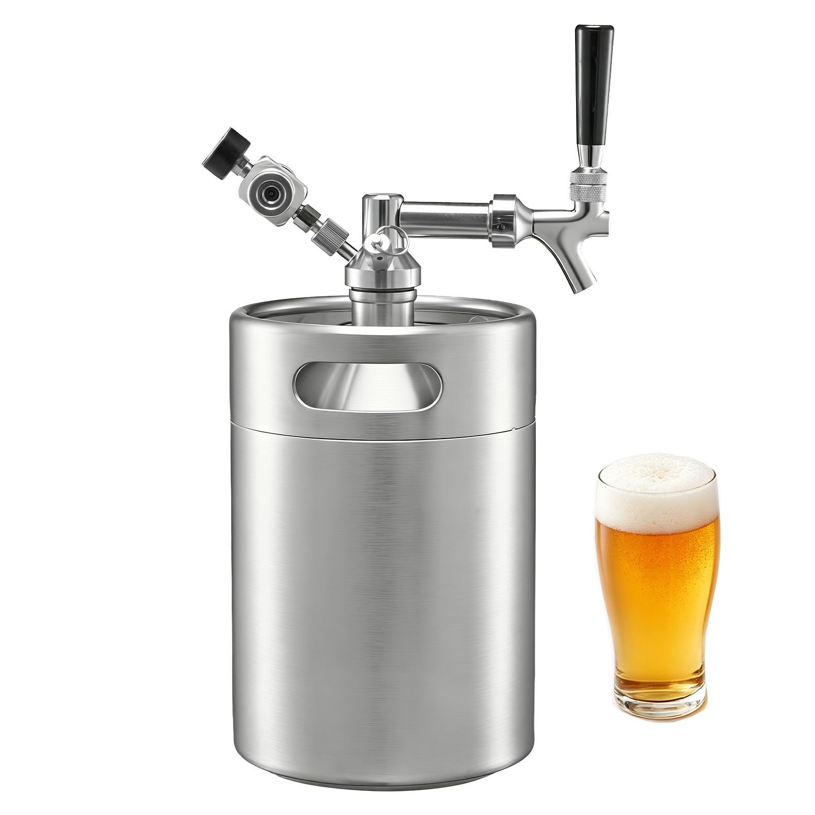 Uimoso 170oz Stainless Steel Mini Keg with Pressurized Dispenser System