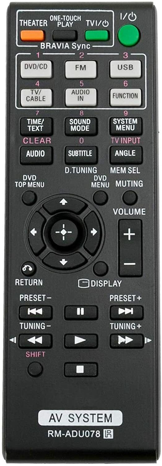 New Replaced RM-ADU078 AV Remote For Sony Home Theater DAV-TZ710 HBD-DZ170