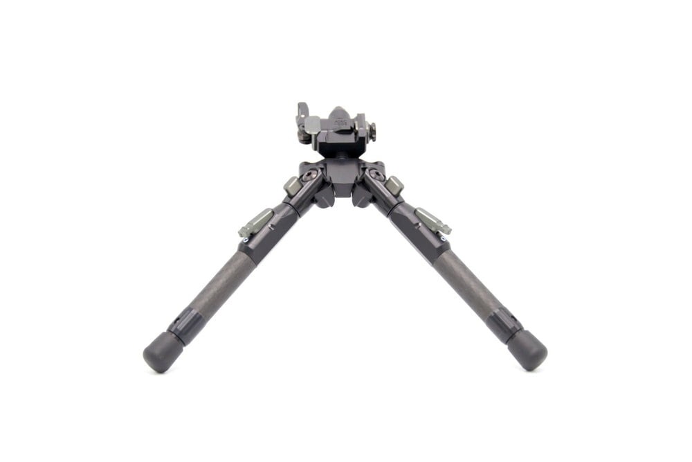 Tier One Atac Bipod - Carbon QD Picatinny Pan&Tilt 9in, Grey, T1ATACC-LPTPIC