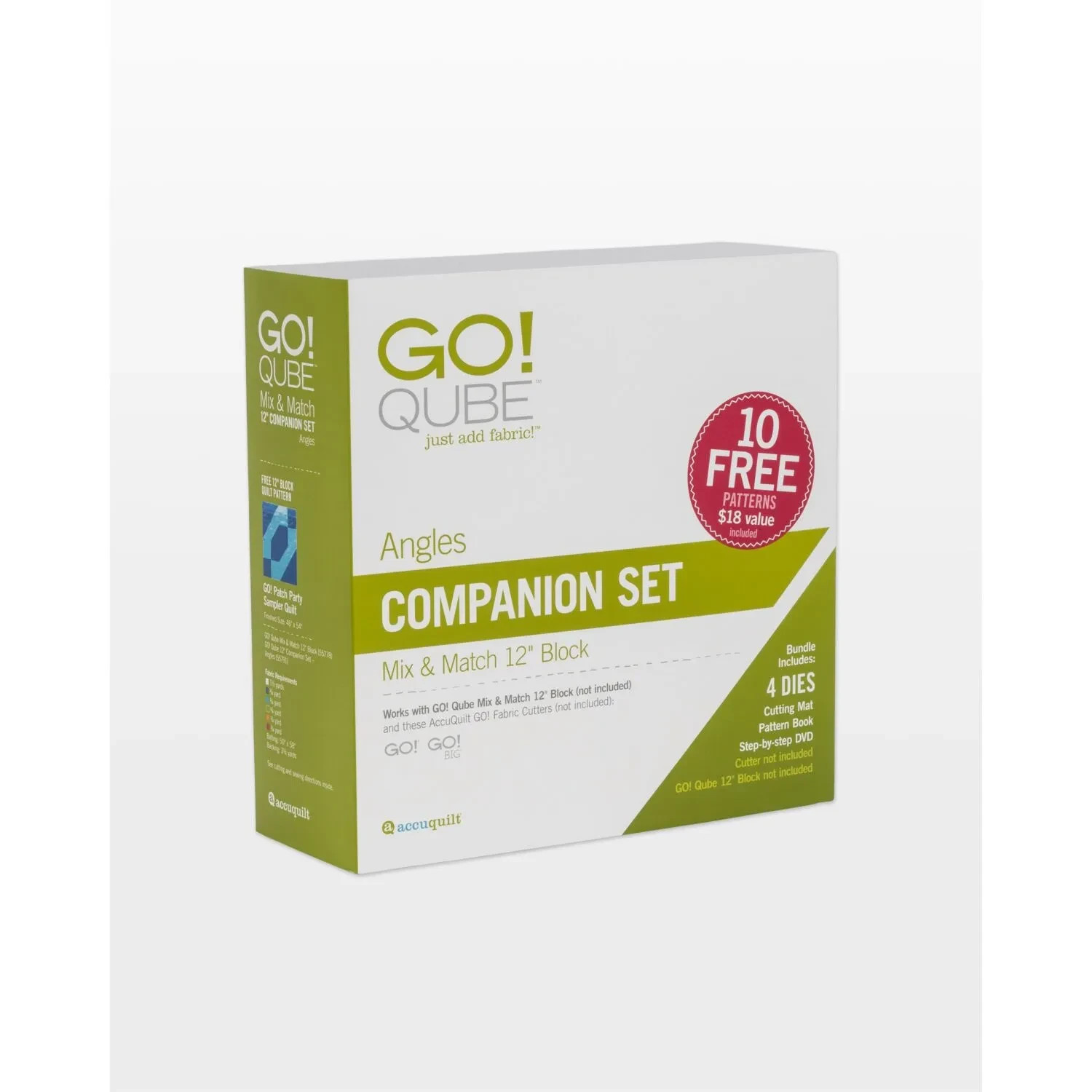 NEW THE Accuquilt Go! Fabric Cutting Die Qube 16" Companion Set-Angles  # 55660