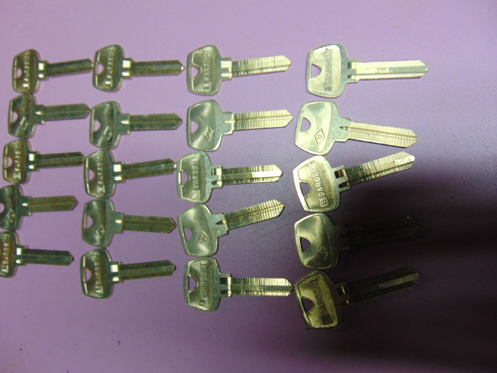 20 KEYS ORG. SARGENT U 6 PIN KEYS BLANKS UNCUT LOCKSMITH
