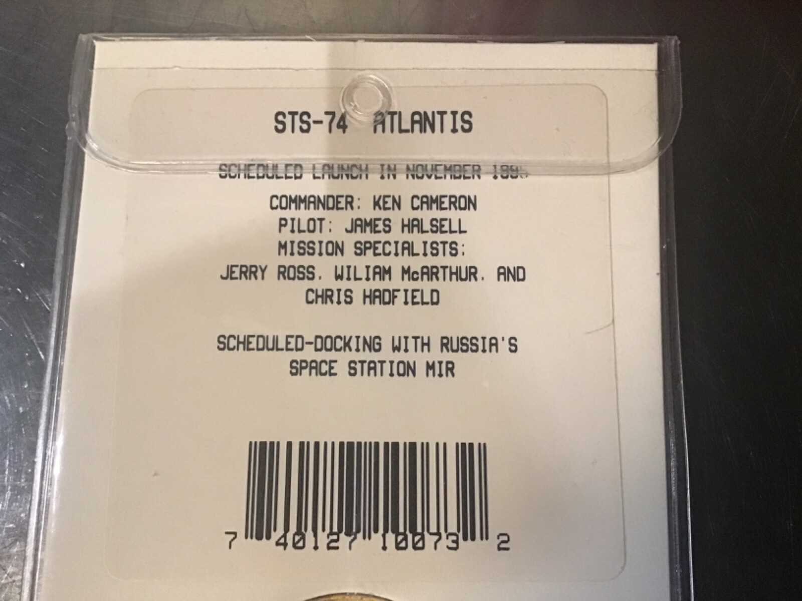 Shuttle Crew Emblem Collection Series Solid Bronze Coin (STS-74 ATLANTIS ) 1995