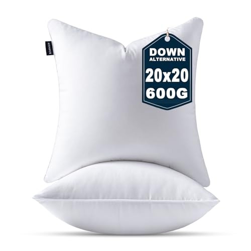 20 x 20 Pillow Inserts Set of 2 Down Alternative Throw 20 X 20 Inches Set of 2
