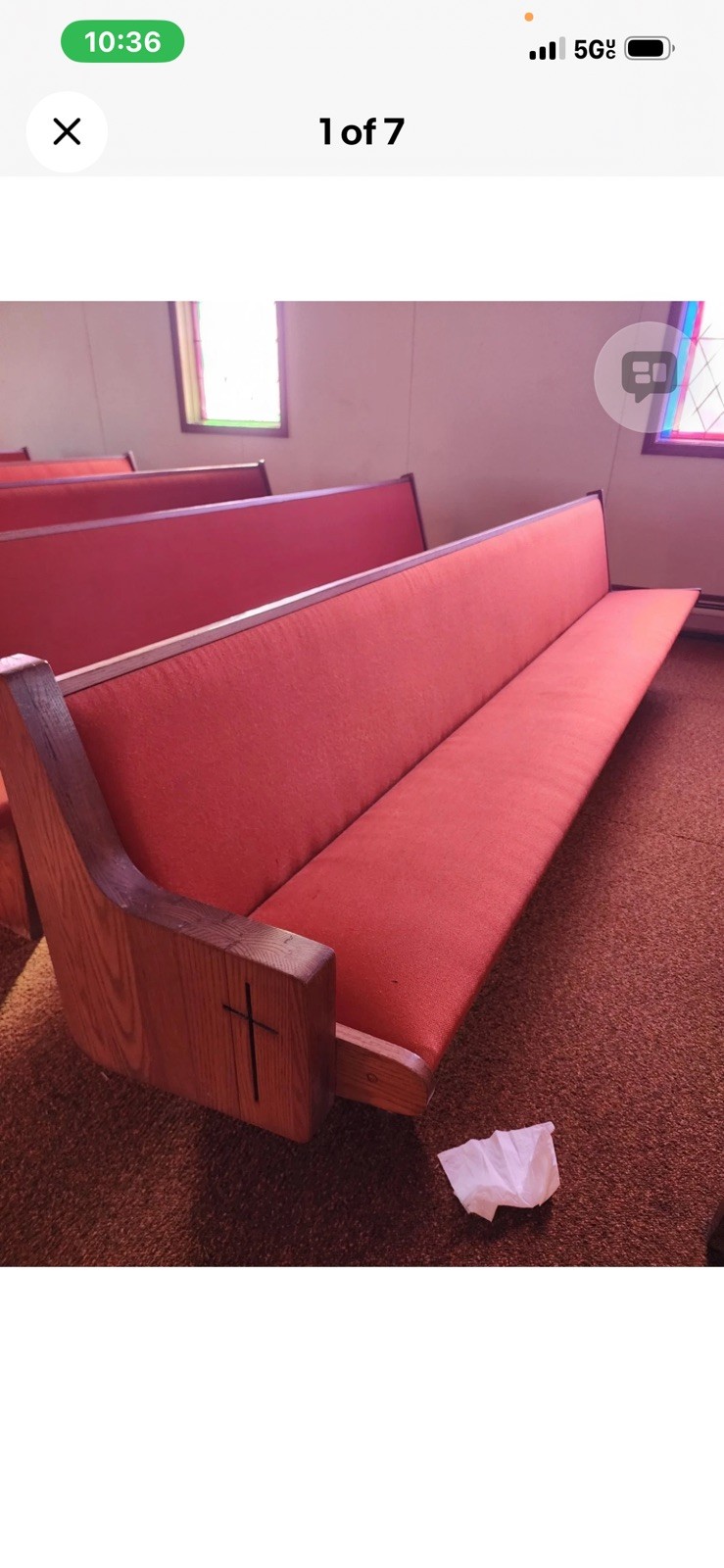 Four Solid Oak Church Pews,,  Excellent used condition. Best offer. Going fast!