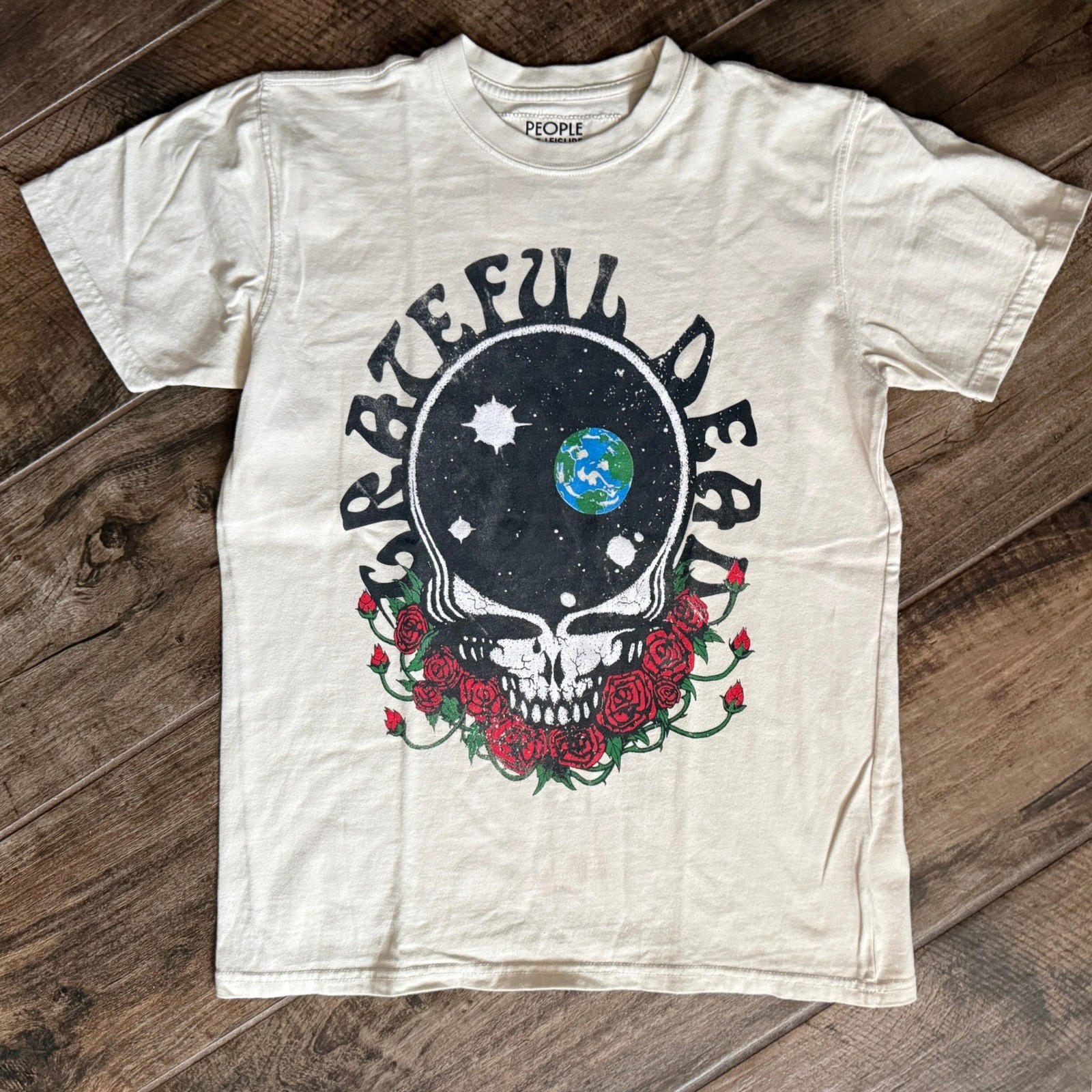 People of Leisure Men's The Grateful Dead T-Shirt, Cream,S(NWOT)