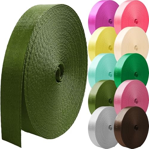 Nylon Webbing 1 inch 1.5 inch 2 inch Webbing 1 Inch x 3.3 Yards Olive Green