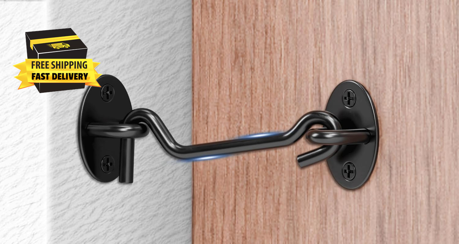 4" Privacy Eye Hook Door Latch for Screen Door, Window, Cabinet Barn Door, Fence