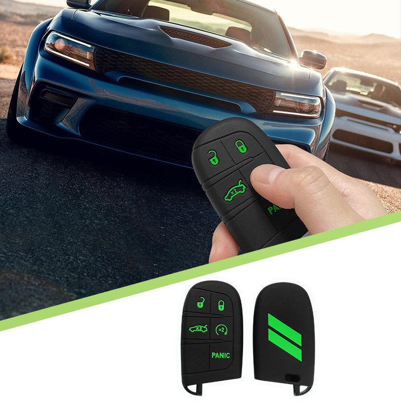 Green For Dodge Charger Challenger Jeep Chrysler Remote Key Fob Cover Shell Case
