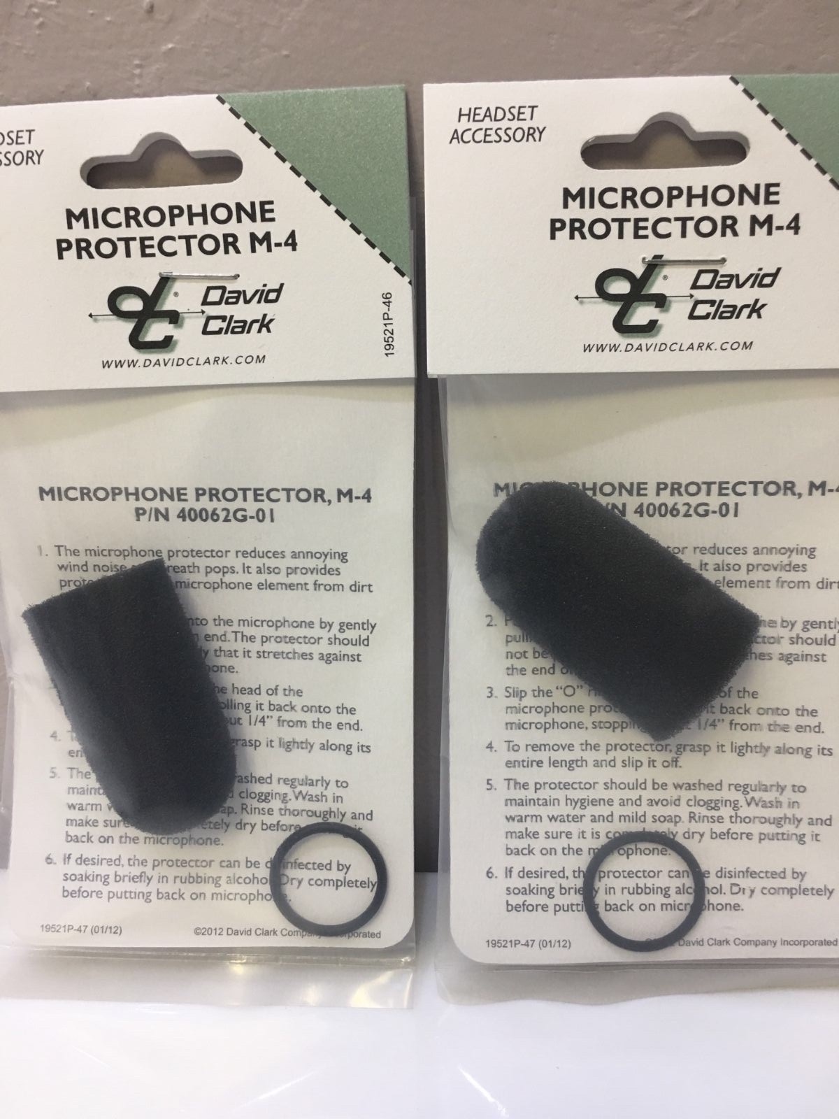 2 ea. Original David Clark Mic Muff / Microphone Protector  M-4 p/n 40062G-01