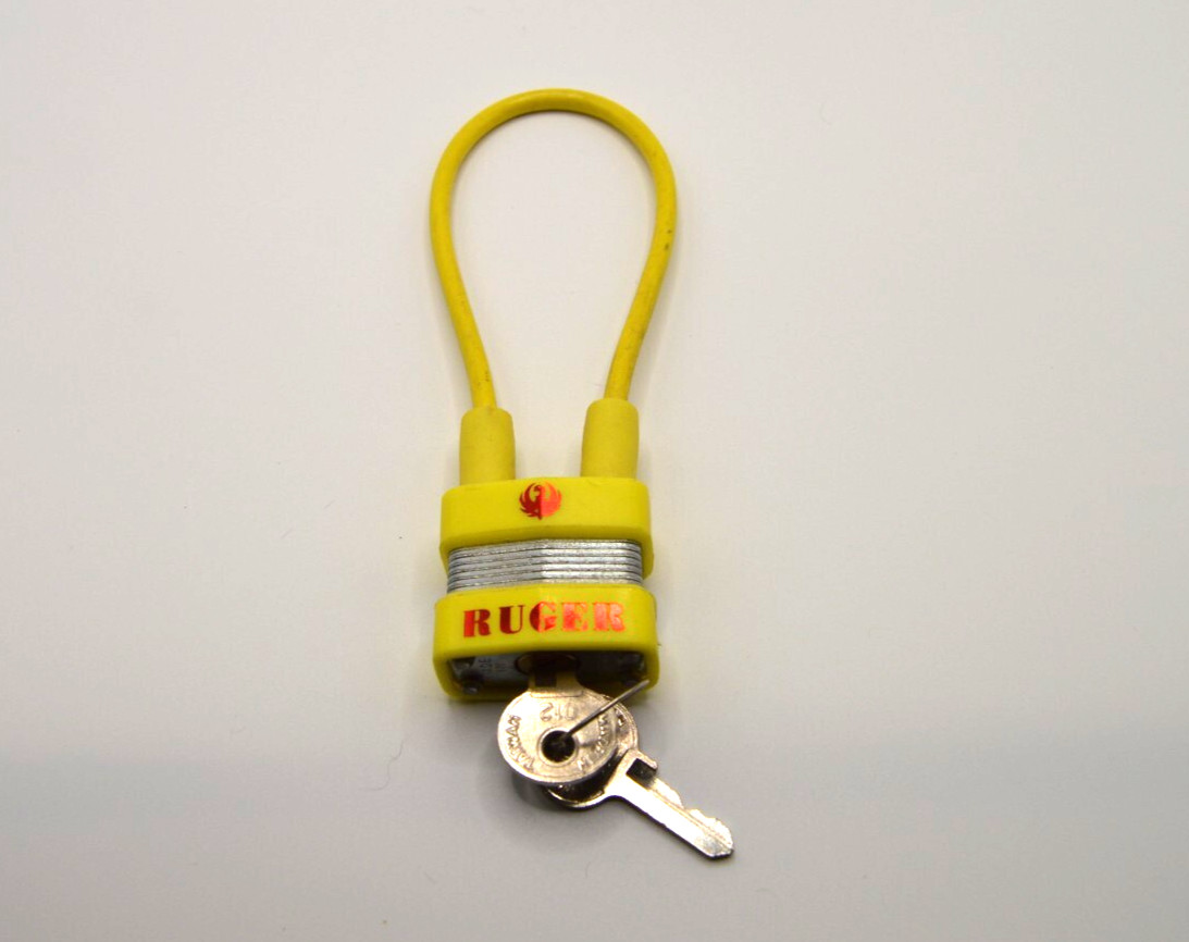 Ruger Genuine OEM 5" Shot Lock Yellow Cable Gun Lock w/2 Keys Safety Firearm NEW