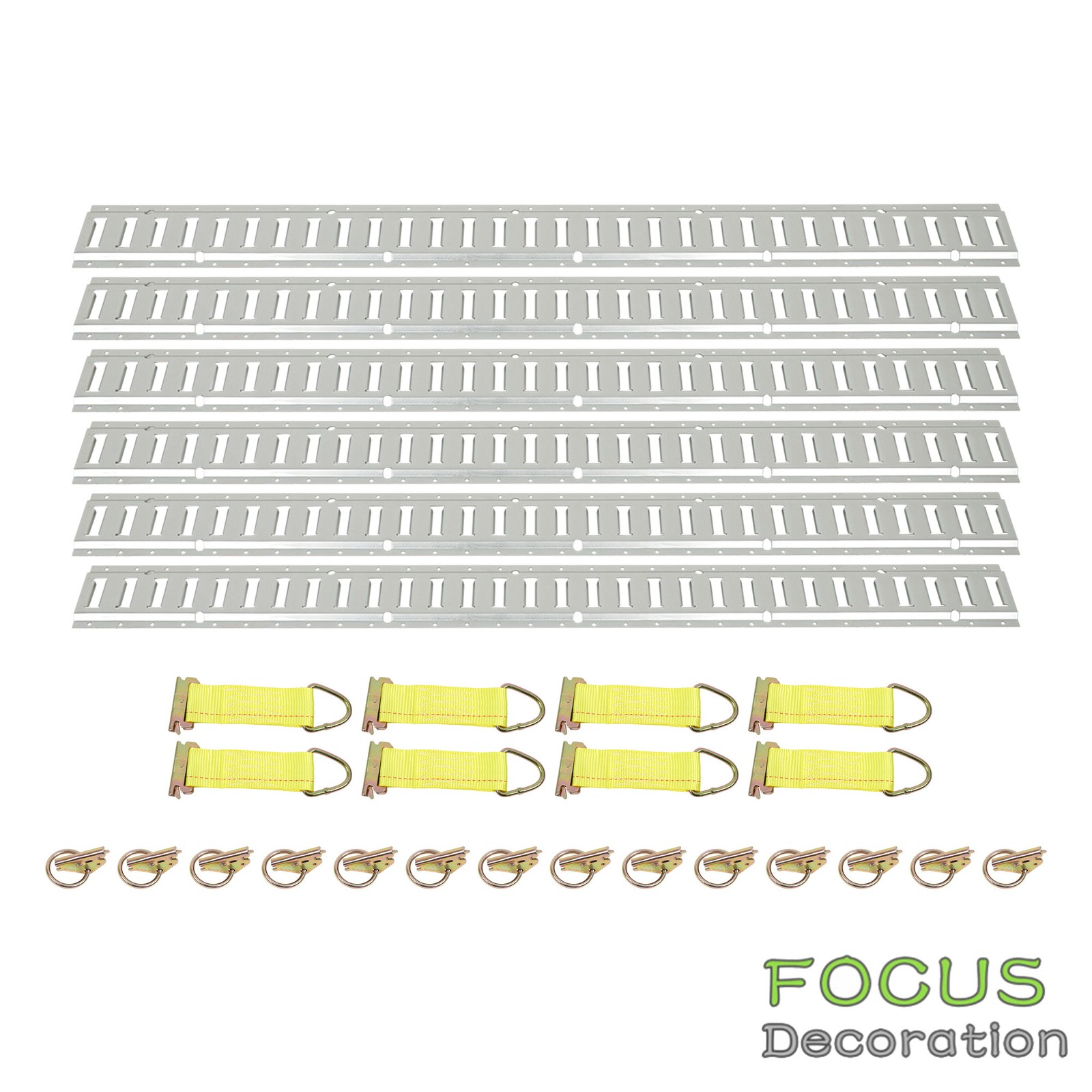 28 Pack 5' E Track Tie Down Rail Kit For Trucks Vans Garages Trailer Tie Down