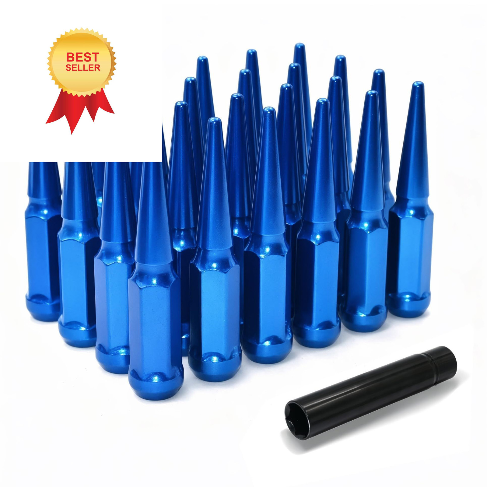 LUJIANI M12X1.5 Blue Wheel Spike Lug Nuts, 24 PCS Nut M12x1.5-24PCS,