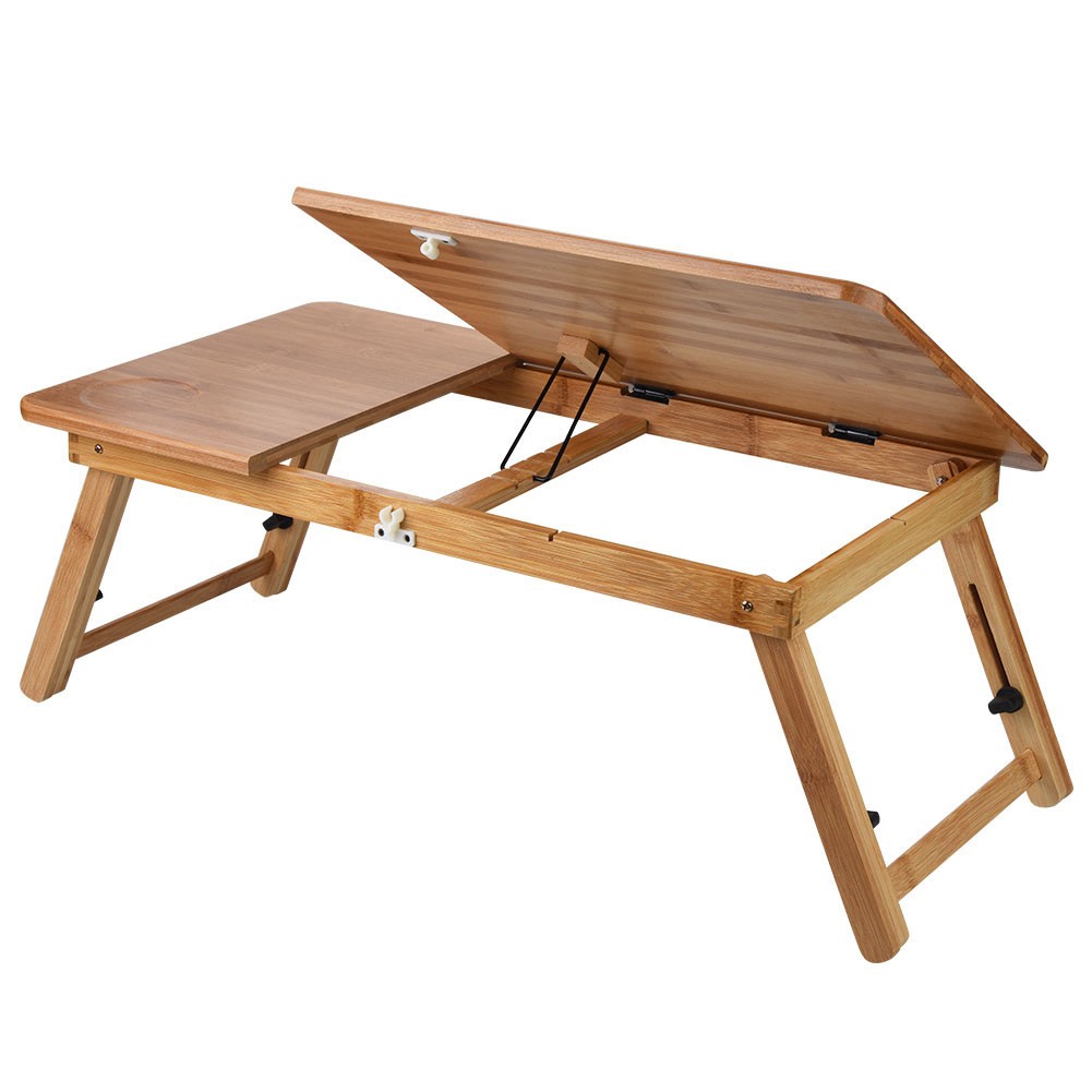 Foldable Bamboo Laptop Desk Height Notebook Stand Bed Sofa Table with