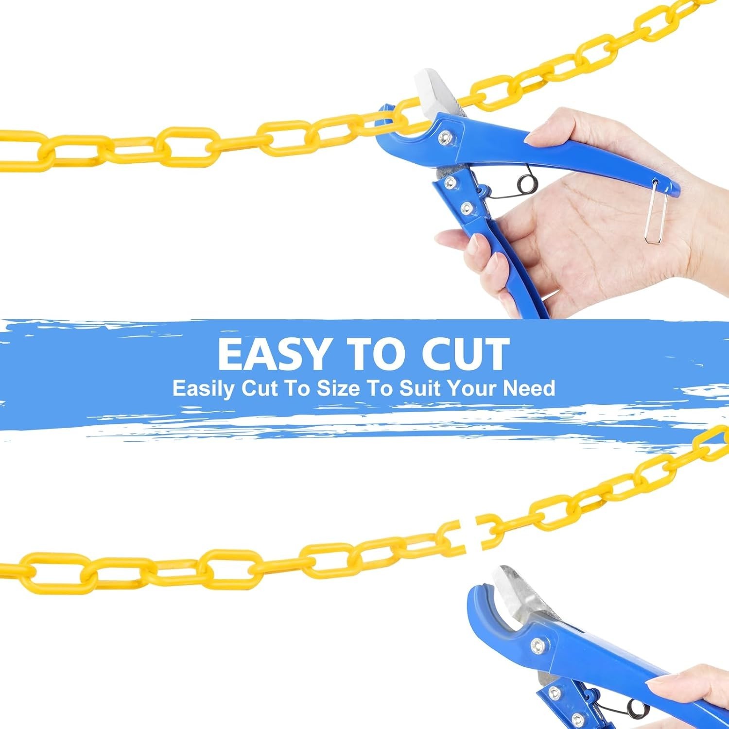 200FT High Visibility Yellow Plastic Chain for Effective Crowd Control Safety