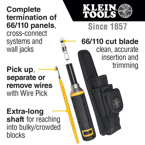 Klein Tools Vdv427-822 Impact Punchdown Tool Kit, Cushion-Grip, 4-Piece