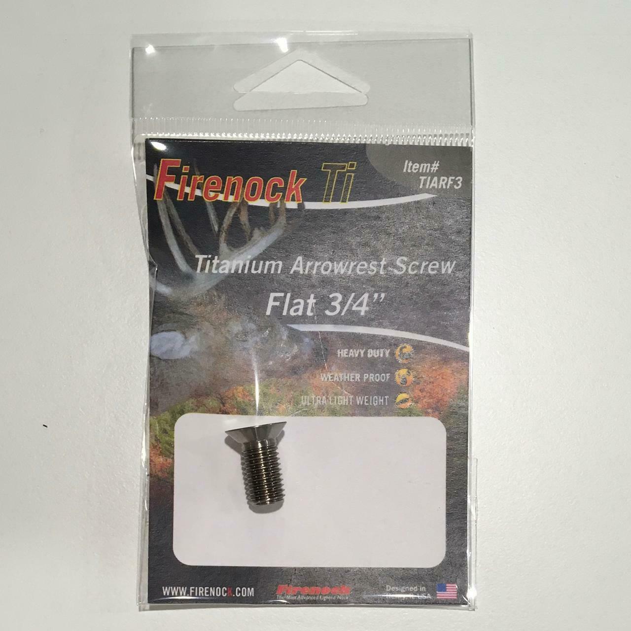 Firenock Titanium Hollow Arrow Rest Screw Flat Head 3/4 inch long (1 pk)