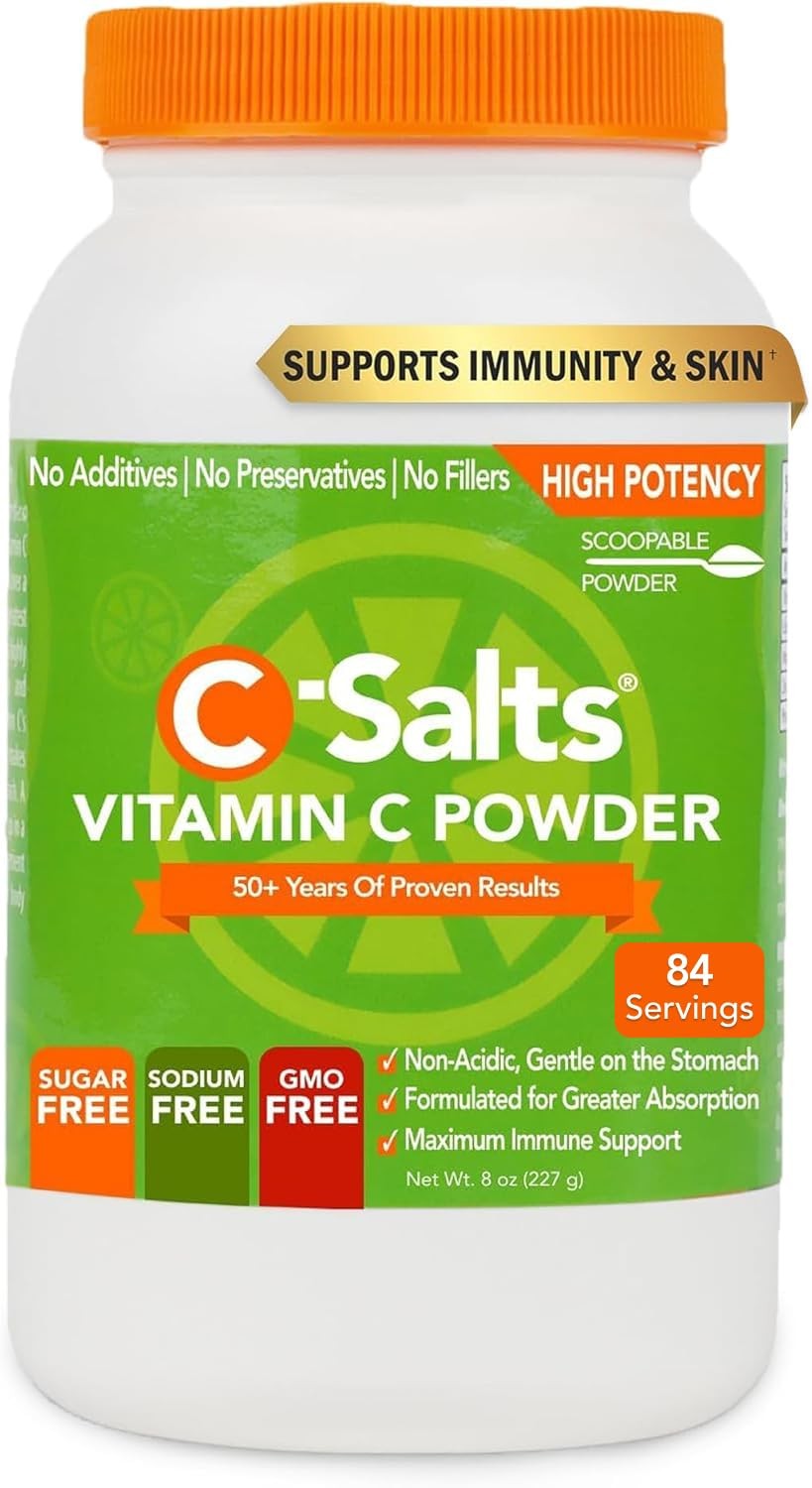 C-Salts Buffered Vitamin C Powder - Pure Organic, Stomach 8 Ounce (Pack of 1)
