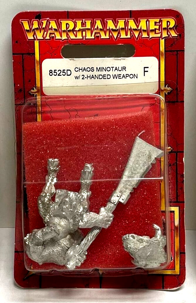 Warhammer Chaos Minotaur w/2-Handed Weapon #8525D Original Blister Out Of Print