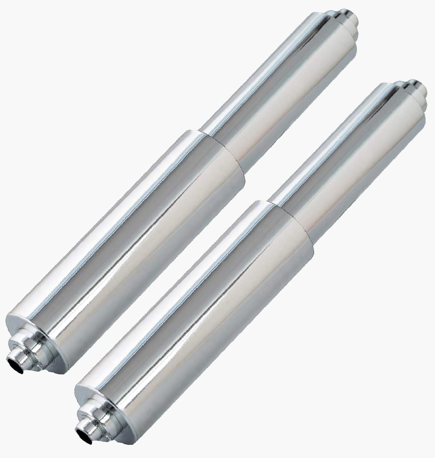 TuoxinEM 2 Pieces Universal Plastic Spring Loaded Toilet Paper Holder Silver